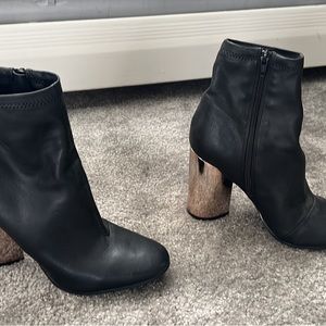 Aldo Black Boots with Gold heel
